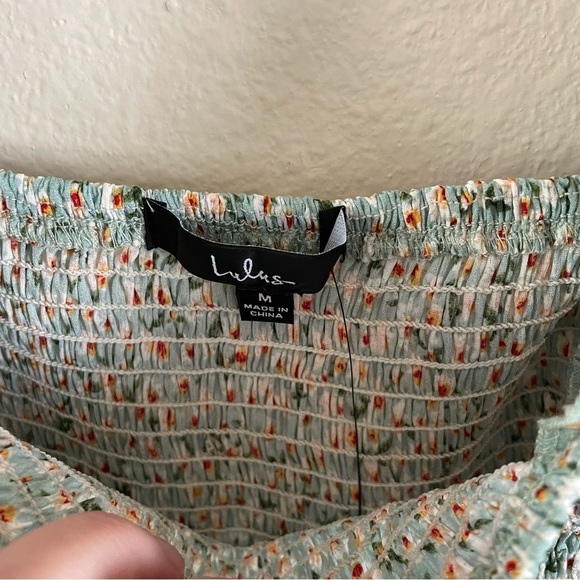 NWT Lulus Flourishing Dreams Floral Print Crop Top Mint Green Size Medium - Picture 7 of 12